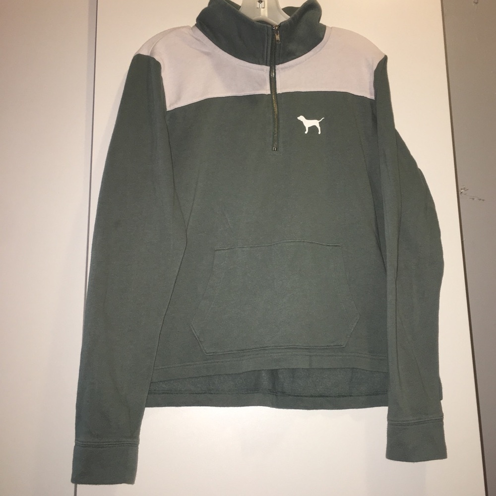 Pink Victoria Secret Green Half Zip